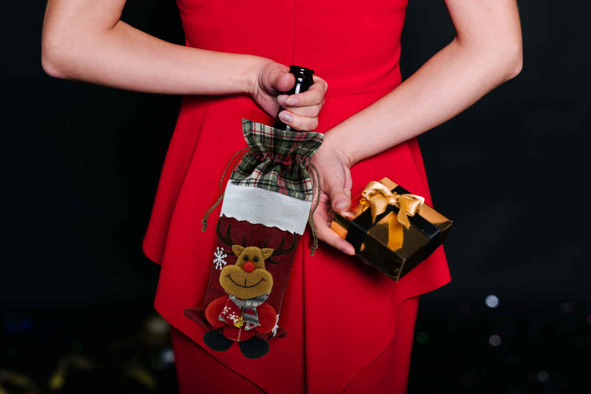 Weihnachtsflaschenkostüm Rot mit Rentier