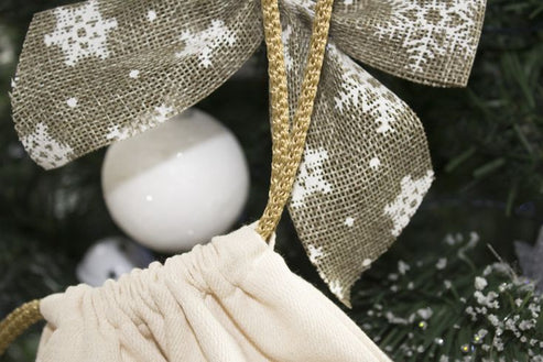 Baumwollsack Ecru 20x30 cm goldene schnur