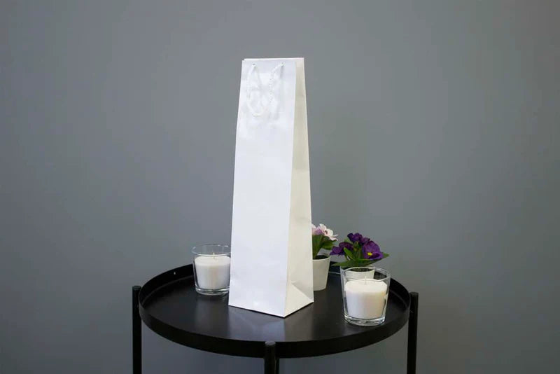 Laminierte Tasche mit Kordelgriff WEISS 110x90x400mm