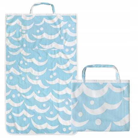 2in1 Handtuch-Tasche Blau 87x150 cm