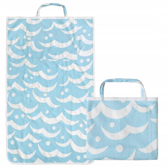 2in1 Handtuch-Tasche Blau 87x150 cm