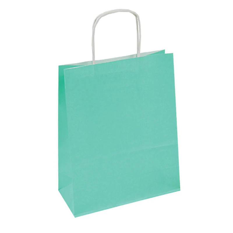 Papiertüte mit gedrehtem Griff 180x80x225mm Minze
