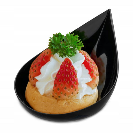 Dekorative Plastik-Löffel für Fingerfood Schwarz 100 Stück