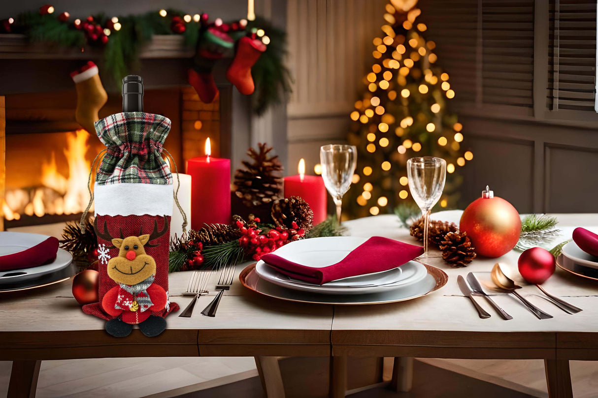 Weihnachtsflaschenkostüm Rot mit Rentier