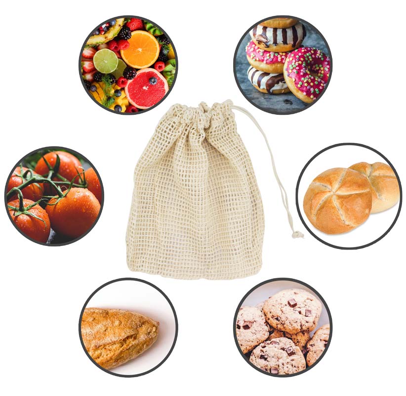 Baumwollnetzbeutel Ecru 250x300 mm