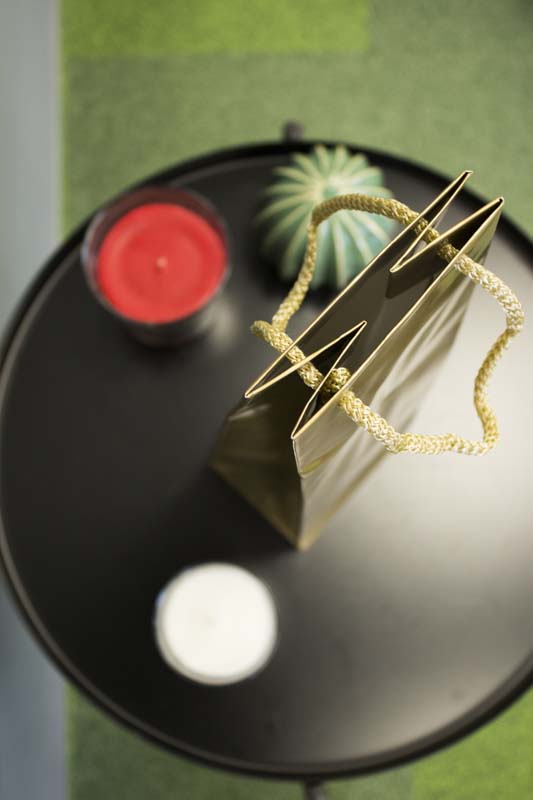 Laminierte Tasche mit Schnurgriff 110x90x400mm Golden