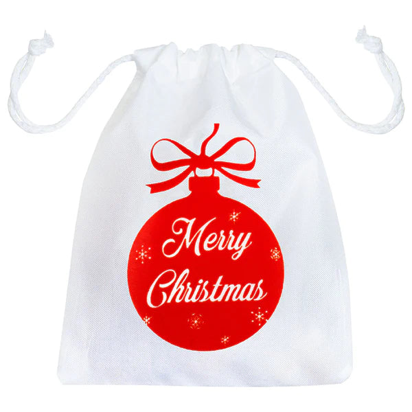 Weihnachtsbeutel Polyester 15x20cm Christbaumkugel rot