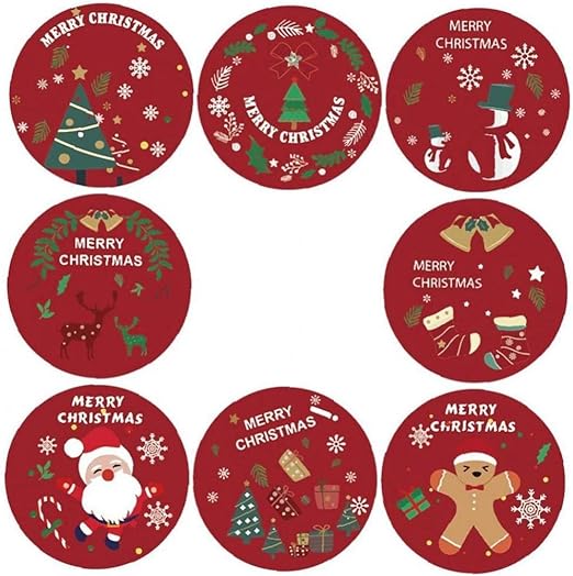 Weihnachtsaufkleber Rot 500St.