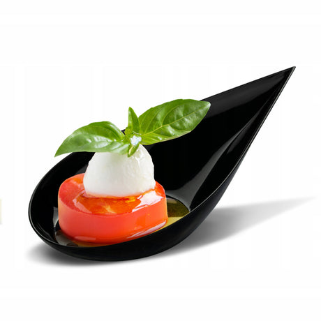 Dekorative Plastik-Löffel für Fingerfood Schwarz 100 Stück