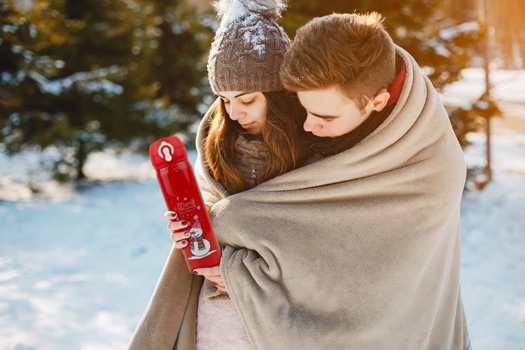 Weihnachtsthermoskanne rot 23×6cm 500 ml