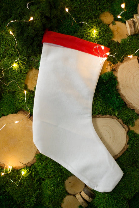 Weihnachtsstrumpf, weiß, dekorativ