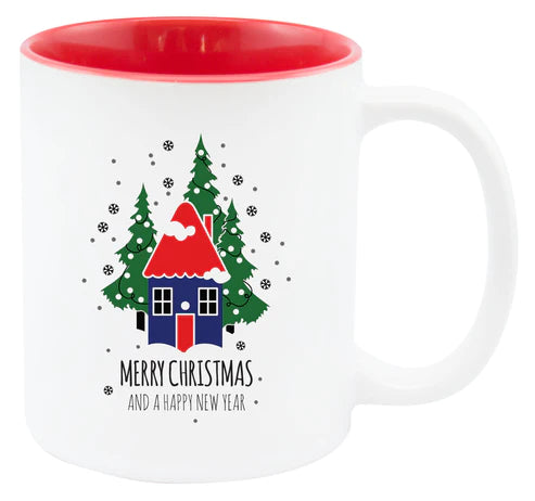 Weihnachtstasse - rotes Haus