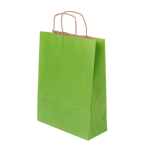 Papiertüte mit gedrehtem Griff 240x100x320mm Hellgrün