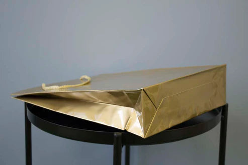 Papiertüten mit Schnurgriff golden 300x100x400mm
