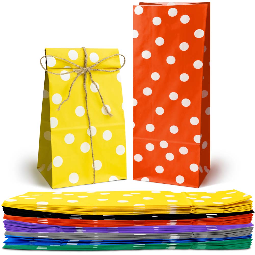 Papiertüten für Süßigkeiten 100x70x280mm (6 Stück) HAPPY BIRTHDAY