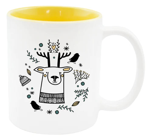 Weihnachtstasse - Gelbes Rentier