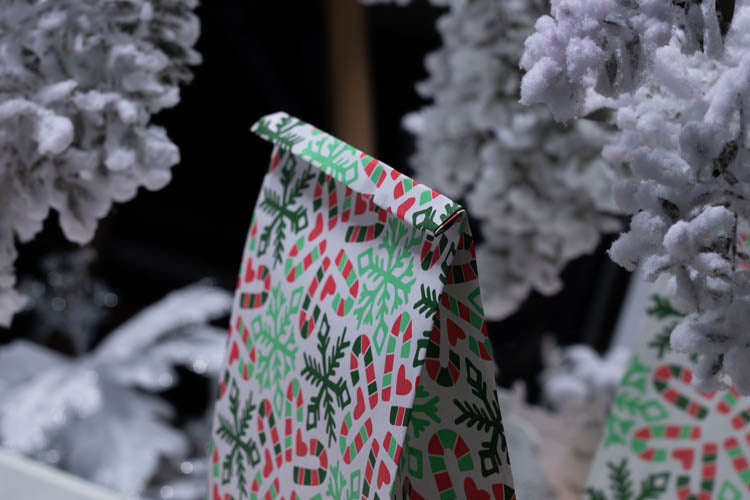 Weihnachtspapiertüte 160x80x270mm Christmas Canes