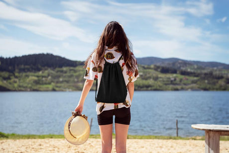 Baumwoll-Rucksack Schwarz 340x400mm