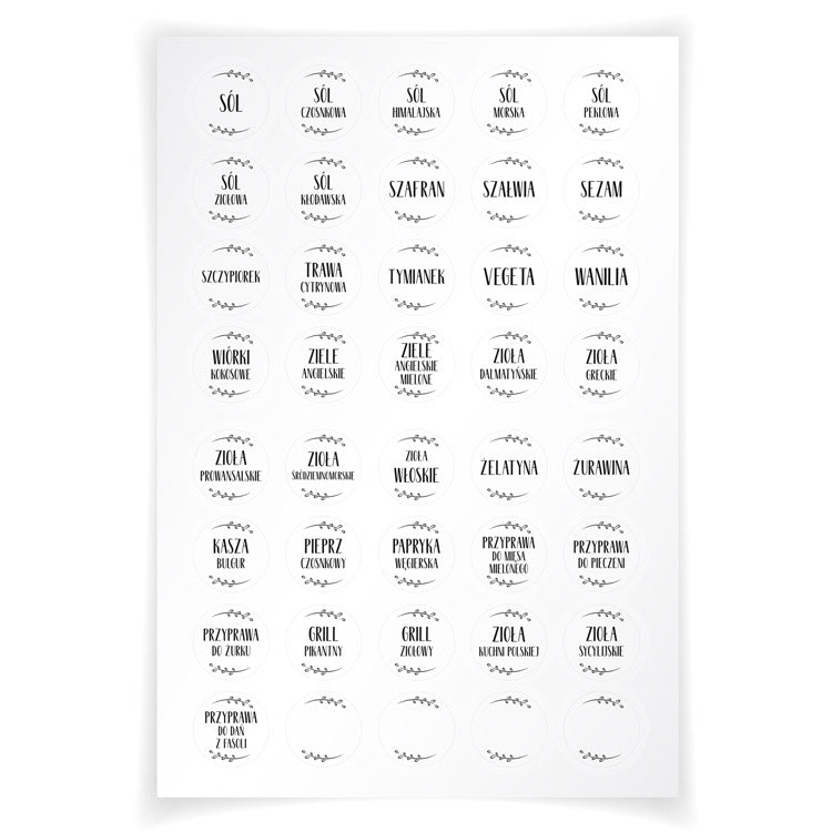 Gewürzaufkleber WEISS 200St.