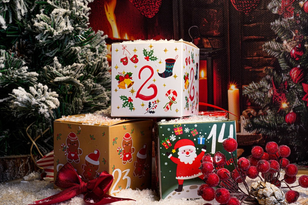 Weihnachtliches buntes Boxen-Set für Adventskalender 24-tlg.