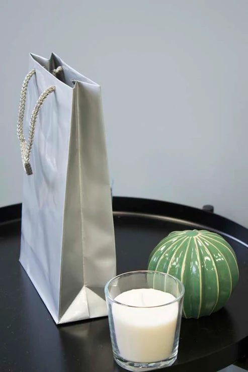 Papiertüten mit Schnurgriff 170x70x250mm Silber