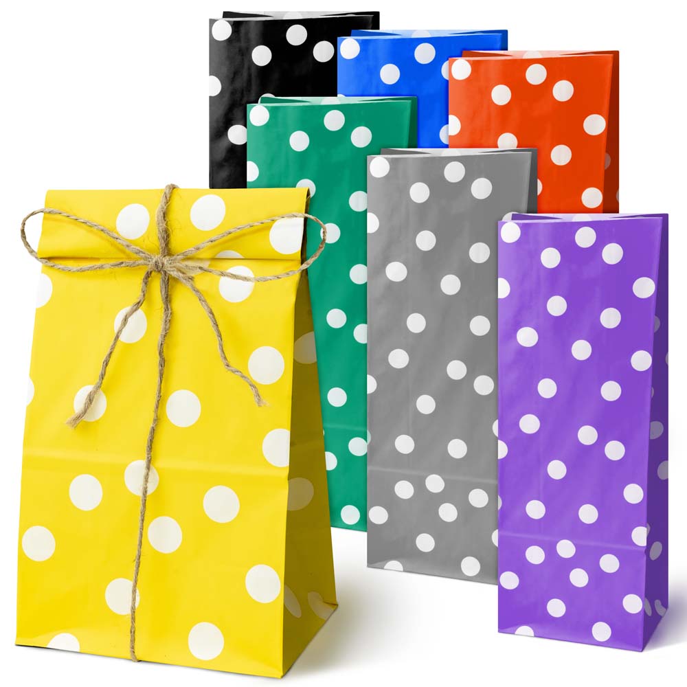 Papiertüten für Süßigkeiten 100x70x280mm (6 Stück) HAPPY BIRTHDAY