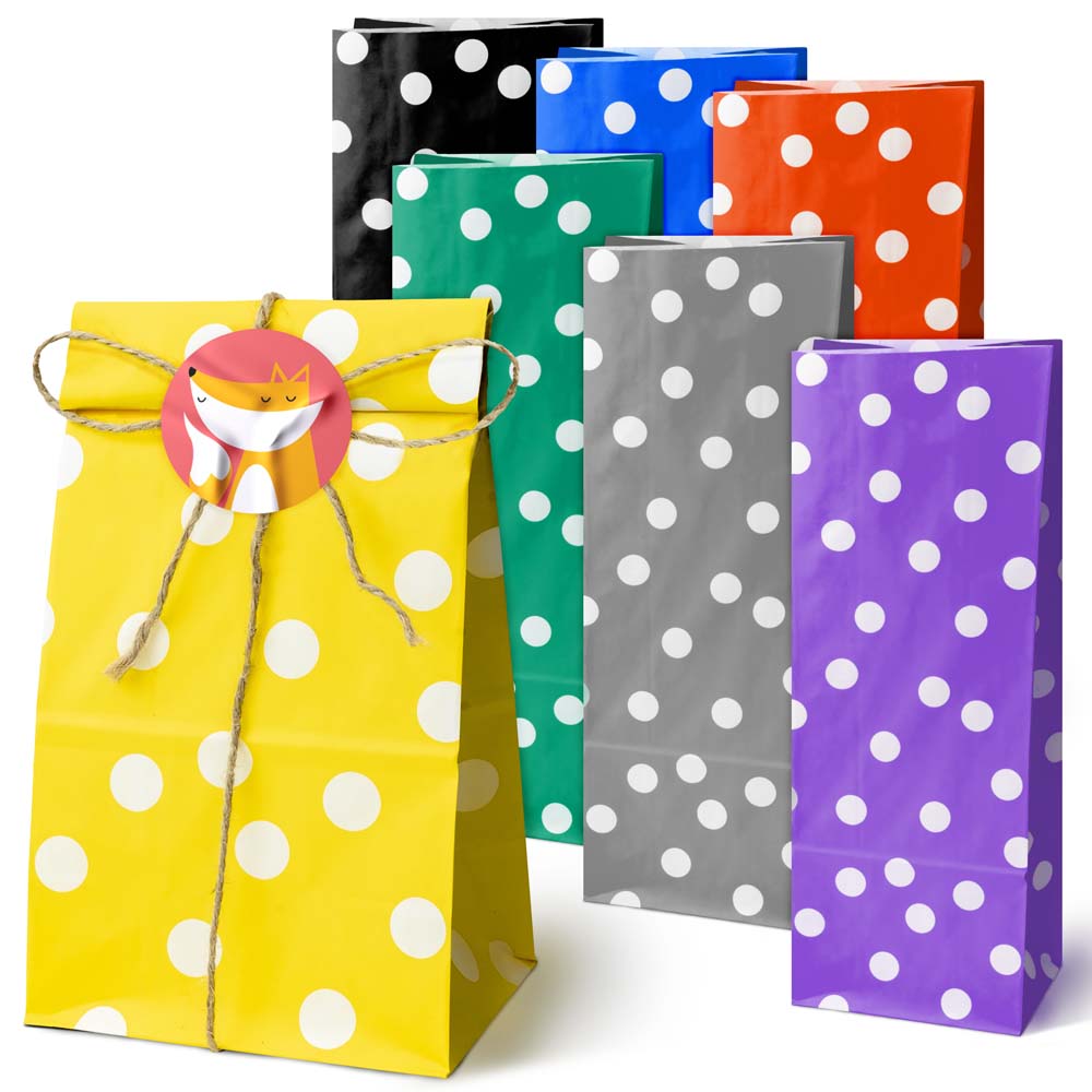 Papiertüten für Süßigkeiten 100x70x280mm (6 Stück) HAPPY BIRTHDAY