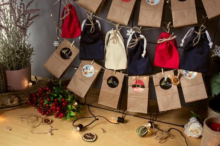 Adventskalender TÜTEN + BEUTEL + AUFKLEBER
