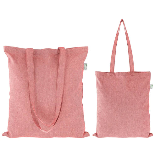 Baumwolltasche - ROT RECYCLING- 380x420mm Henkel: 70cm