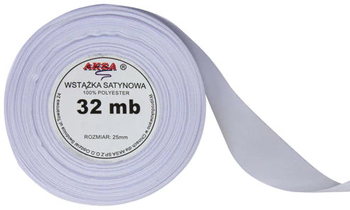 weißes Satinband 25mm