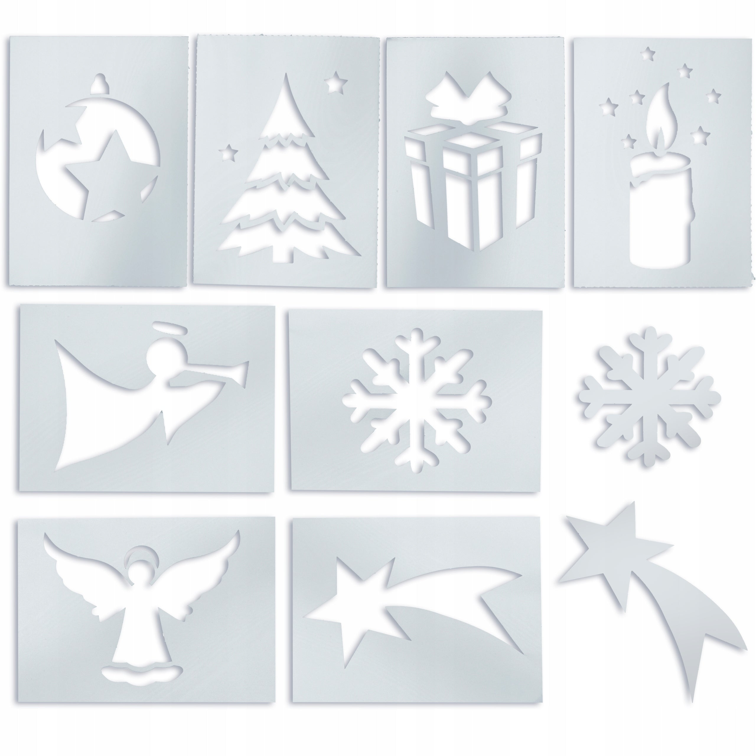 Weihnachts-Kunstschnee-Schablonen-Set 10-tlg.