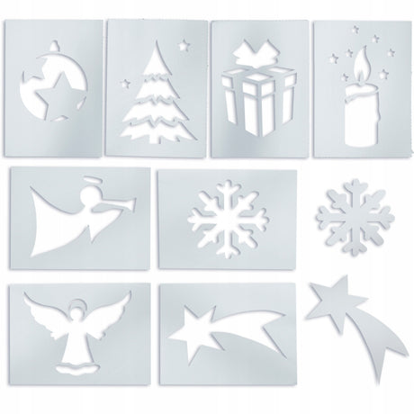 Weihnachts-Kunstschnee-Schablonen-Set 10-tlg.