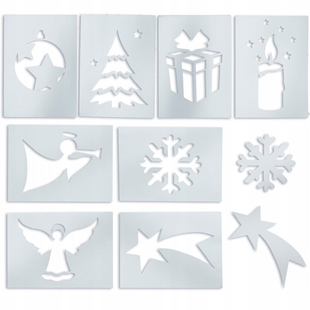 Weihnachts-Kunstschnee-Schablonen-Set 10-tlg.