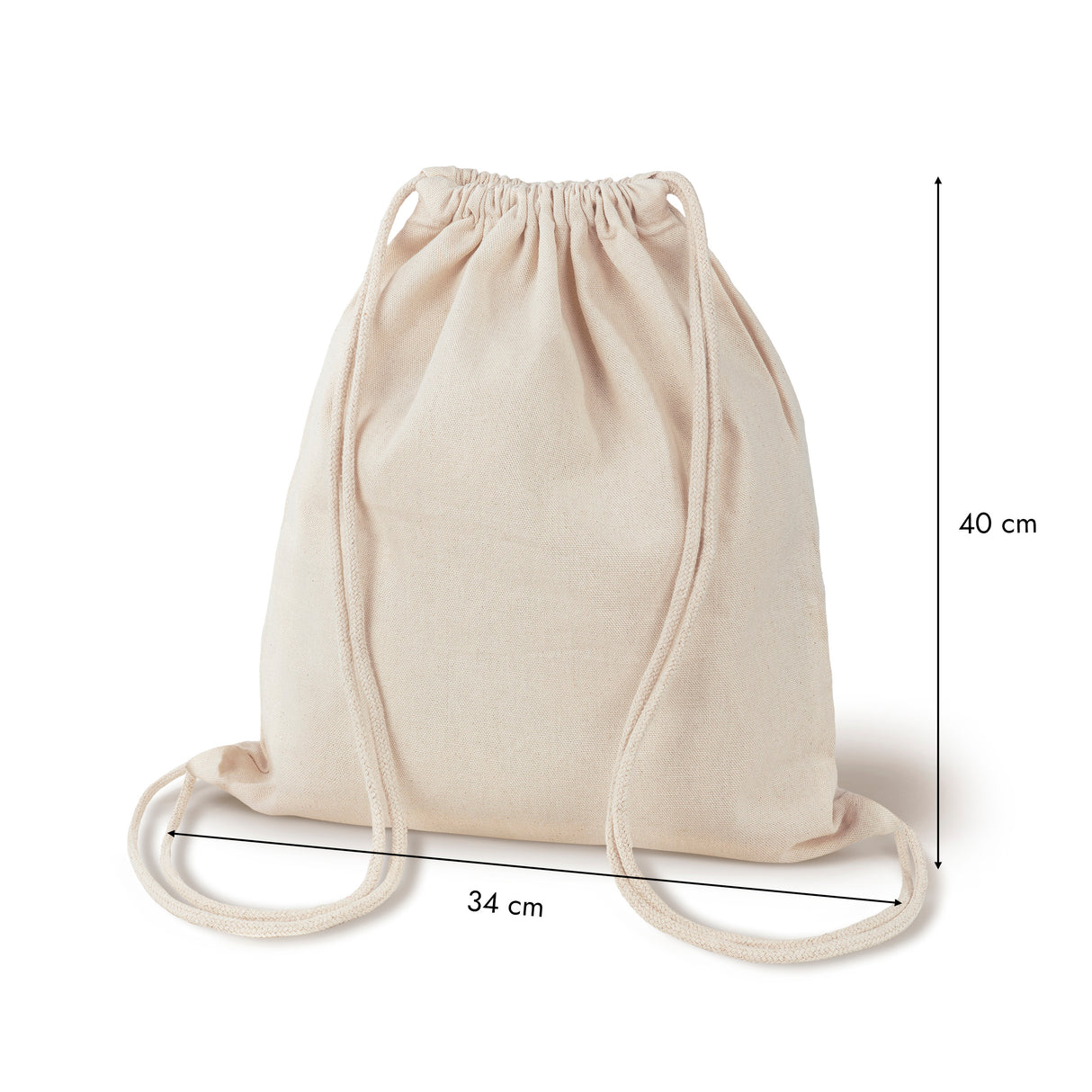 Baumwoll-Rucksack natürliches Ecru 340x400mm