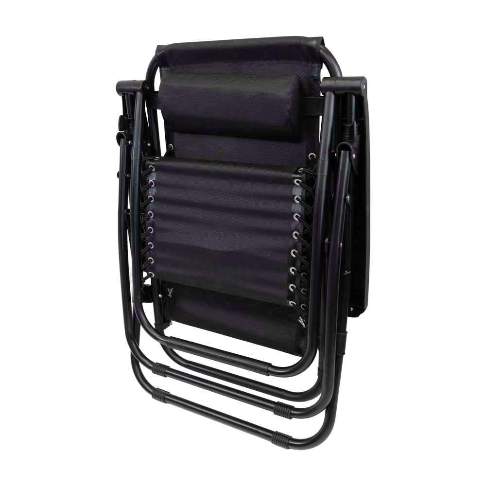 Liegestuhl aus Metall Zusammenklappbar Schwarz