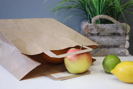 Papiertüte mit flachem Griff 250x110x320mm Braun