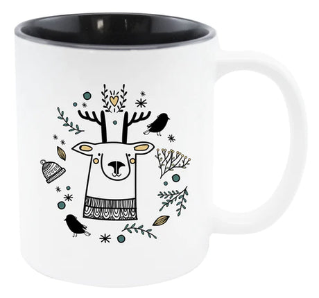 Weihnachtstasse - schwarz Rentier