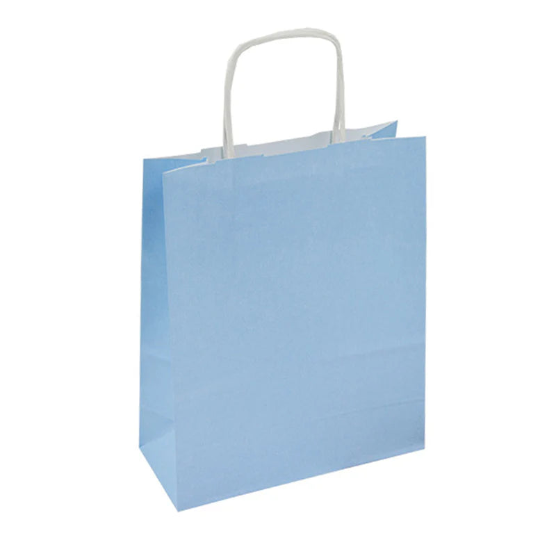 Papiertüte mit gedrehtem Griff 180x80x225mm Blau