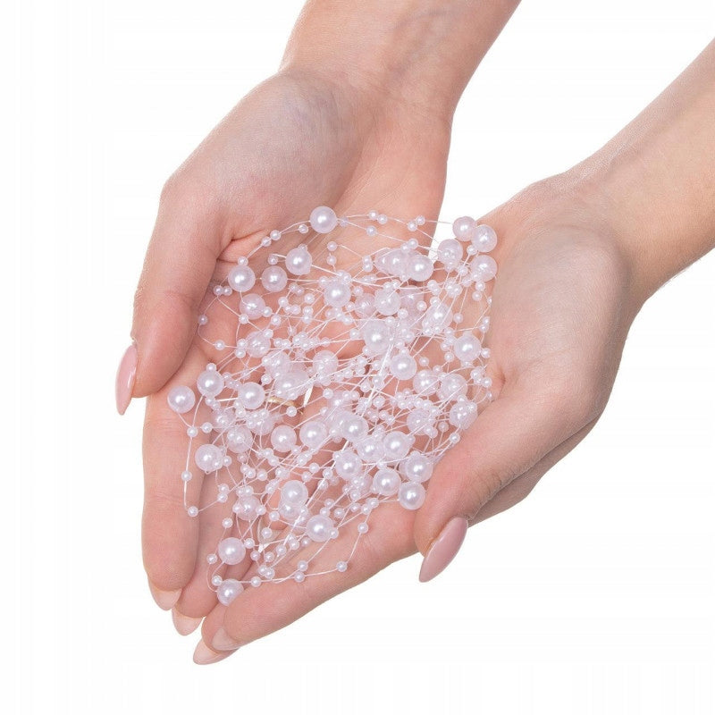 Perlweiße Kette, 5 m Weihnachtsbaumgirlande