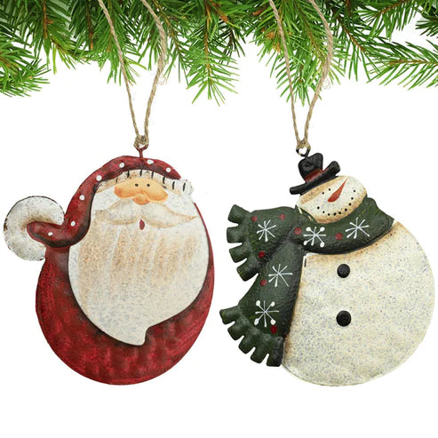 Dekorative Weihnachtsbaumanhänger aus Metall, 2 Stück