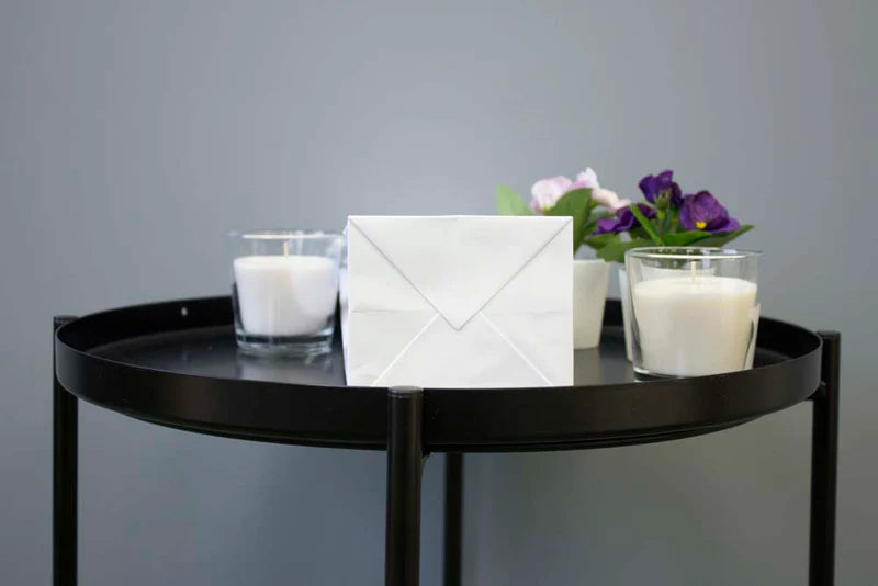 Laminierte Tasche mit Kordelgriff WEISS 110x90x400mm