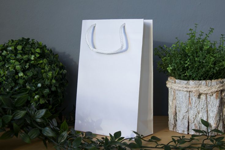 Papiertüte ECO Prestige 240x90x320mm Weiß