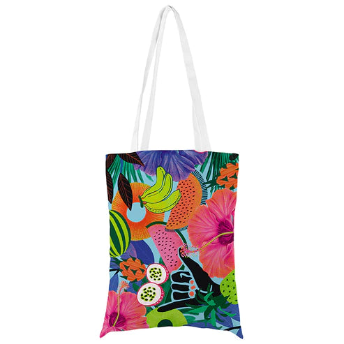 Baumwolltasche Frucht und schwarze hand 35x45