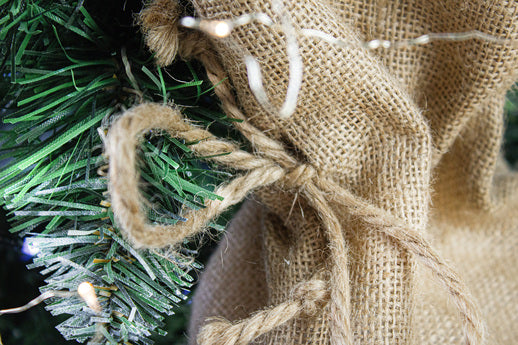 Jute-Geschenkbeutel 30x42cm FROHE WEIHNACHTEN