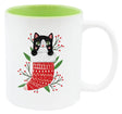 Weihnachtstasse - grüne Katze