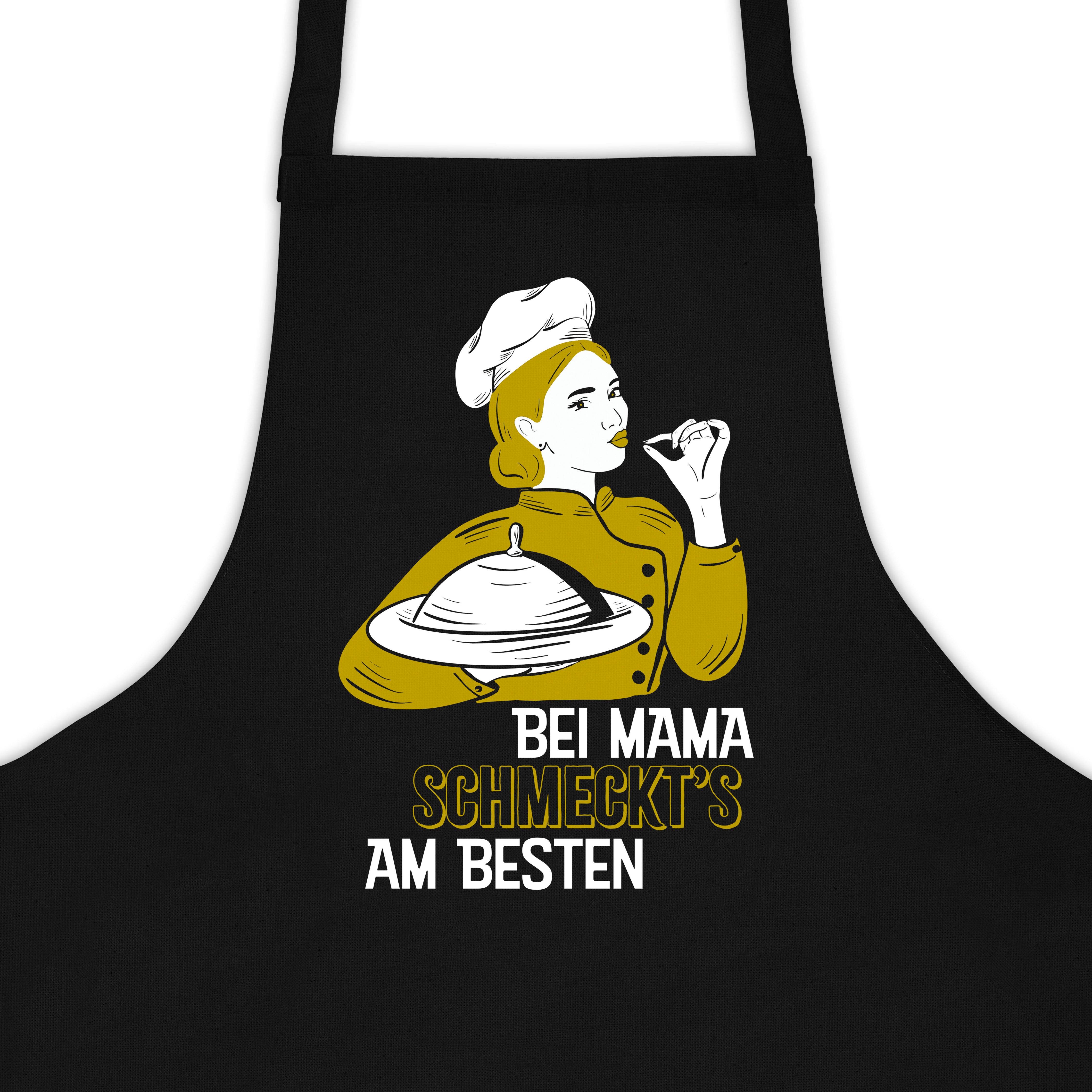 Kochschürze Schwarz BEI MAMA SCHMECKT'S AM BESTEN
