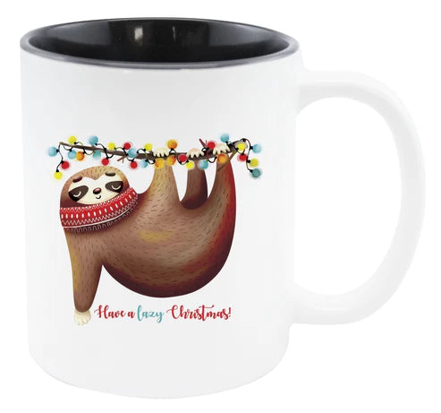 Weihnachtstasse - schwarzes Faultier