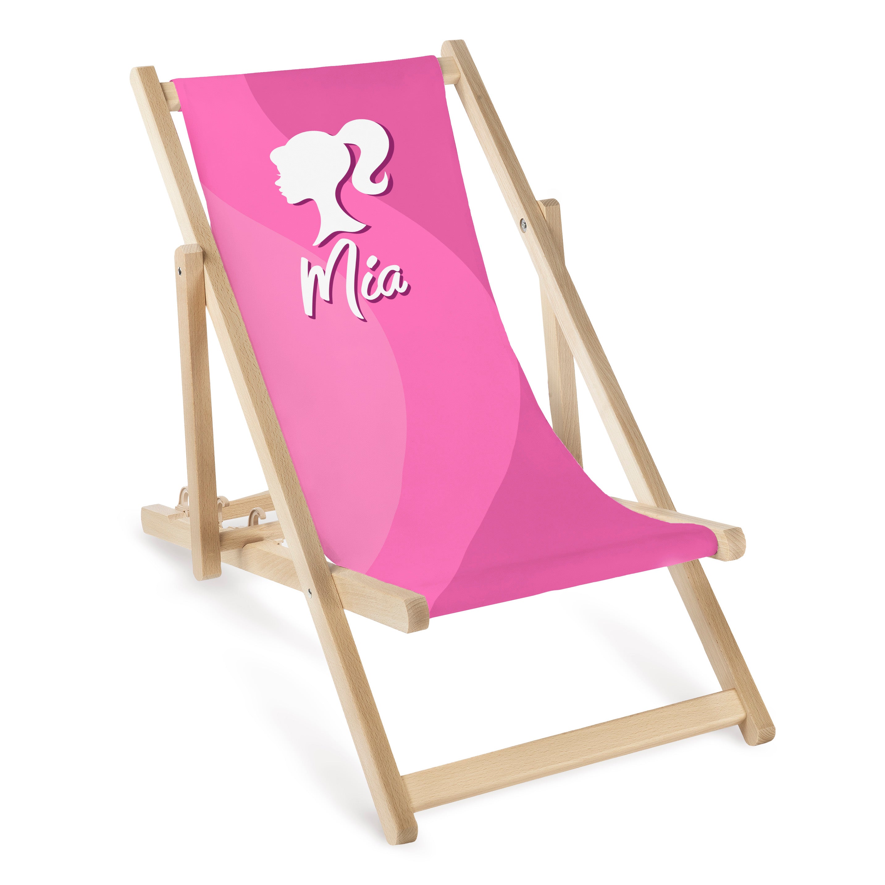 Kinderliegestuhl aus Holz + Name