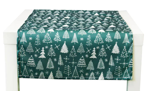 Weihnachtstischläufer aus Polyester WEIHNACHTSBÄUME 45x155cm