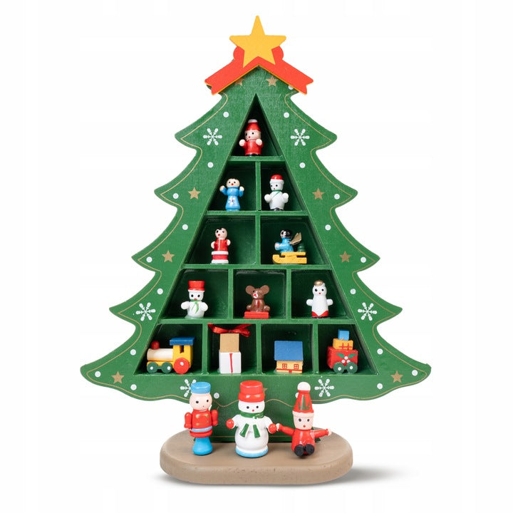 Dekorativer Weihnachtsbaum aus Holz, 29 cm Grün